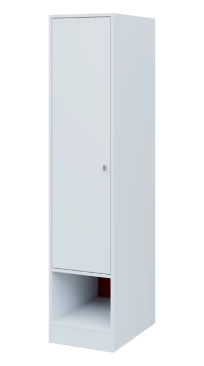 QN 5 - 4STN skříň šatní, 1-dveřová, levá, výsuvné ramínko, 1830x400x600, bílá/červená flamengo